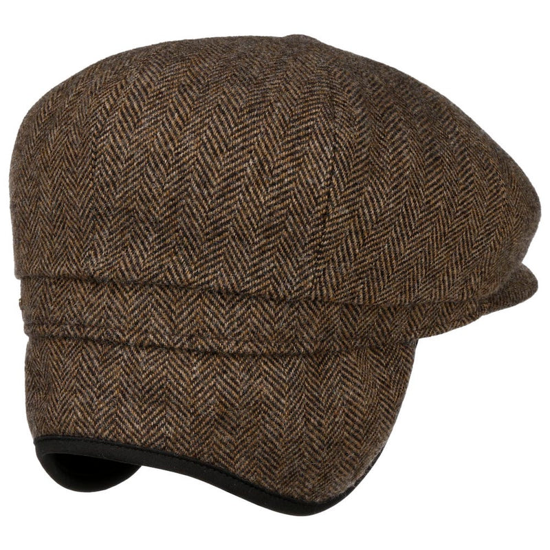 Stetson Hatteras EF Wool Herringbone Cap Brown.