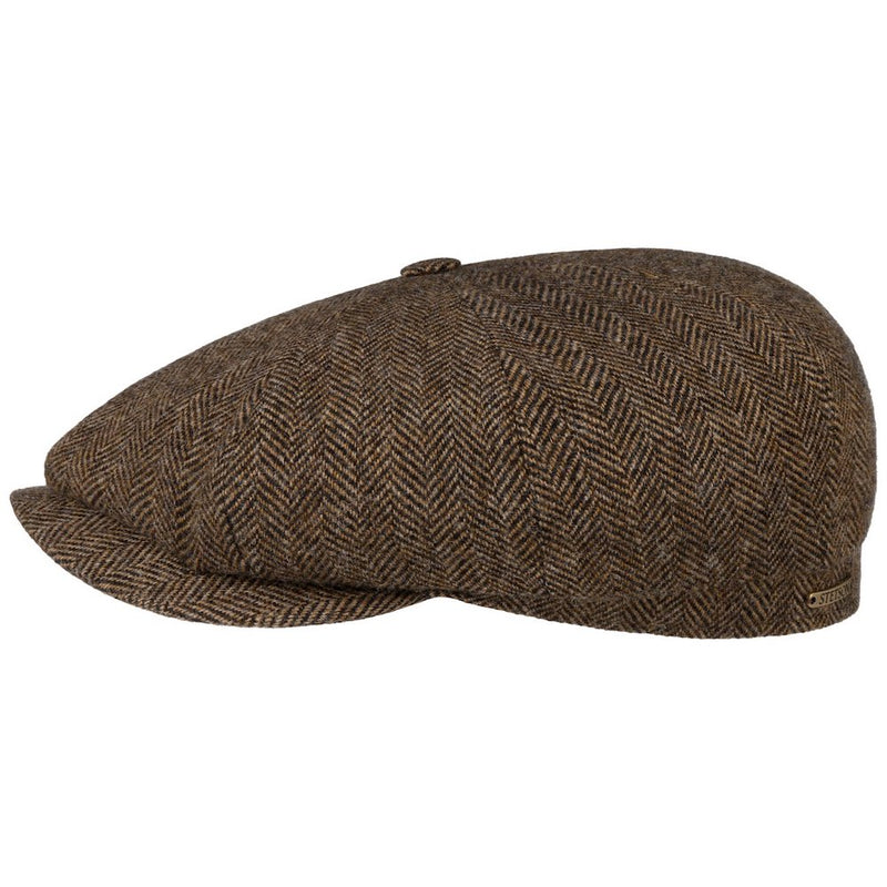 Stetson Hatteras EF Wool Herringbone Cap Brown.
