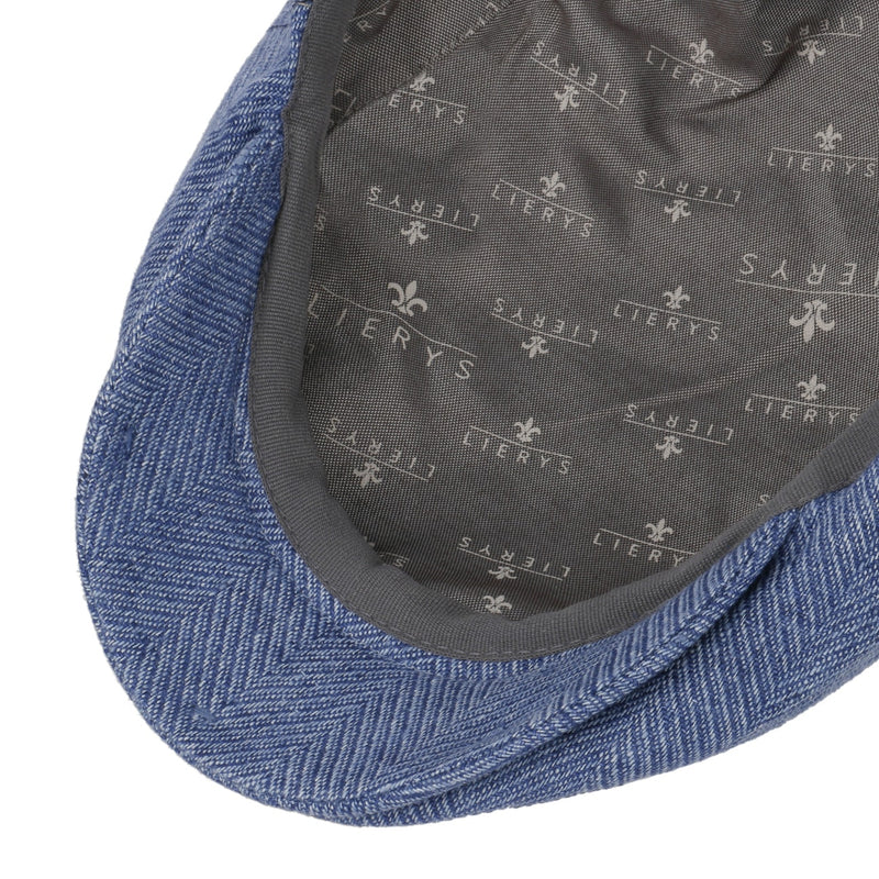 Stetson Kent Herrinbone Virgin Wool Flat Cap Blue