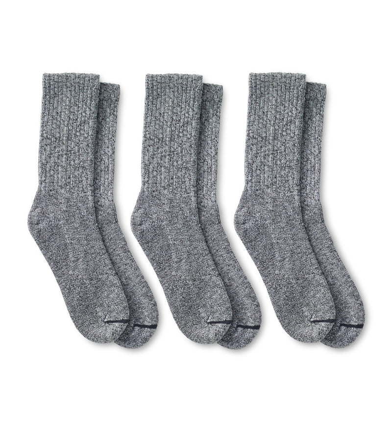 3-Pack Red Wing 97373 Over-Dyed Black / Grey Cotton Ragg Crew Socks