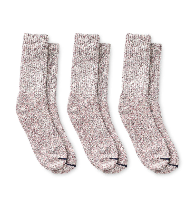 3-Pack Red Wing 97657 Cotton Ragg Crew Socks Hot Burgundy