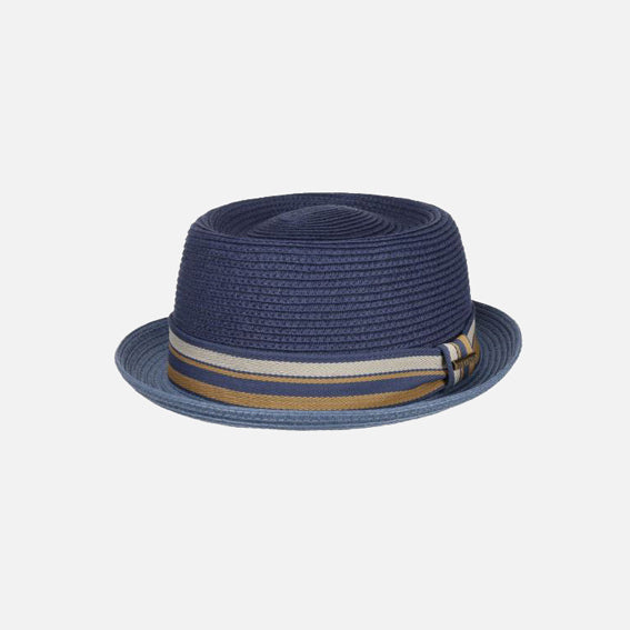 Stetson Licano Tokyo pork Pie Straw Hat Blue