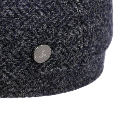 Stetson 8 Panel Cap Fischgrat Wool by Lierys blue herringbone