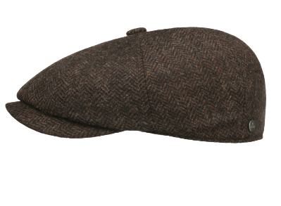 Stetson 8 Panel Cap Fischgrat Wool by Lierys beige herringbone
