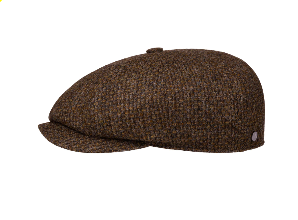 Stetson 8 Panel Cap kleines Caro Wool by Lierys braun