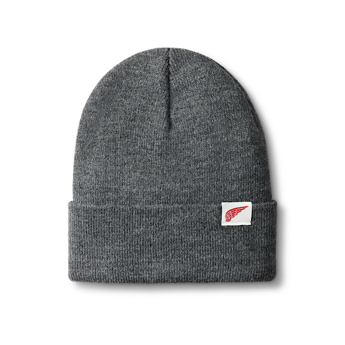 Red Wing 98061 Logo Knit Beanie Hat Dark Gray Heather