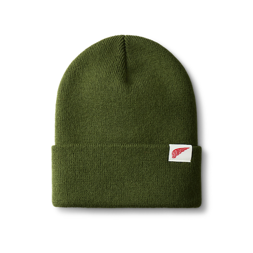 Red Wing 98064 Logo Knit Beanie Hat Olive