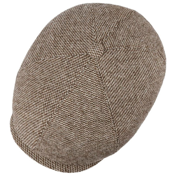 Stetson 6 Panel Undyed Wool Flatcap Beige/Brown.