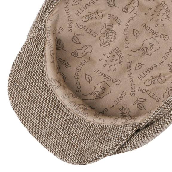 Stetson 6 Panel Undyed Wool Flatcap Beige/Brown.