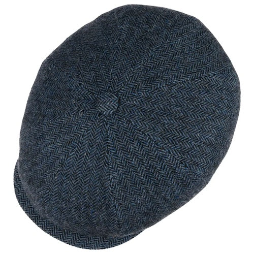 Stetson 8-Panel Cap Herringbone Wool by JJHats Black Blue