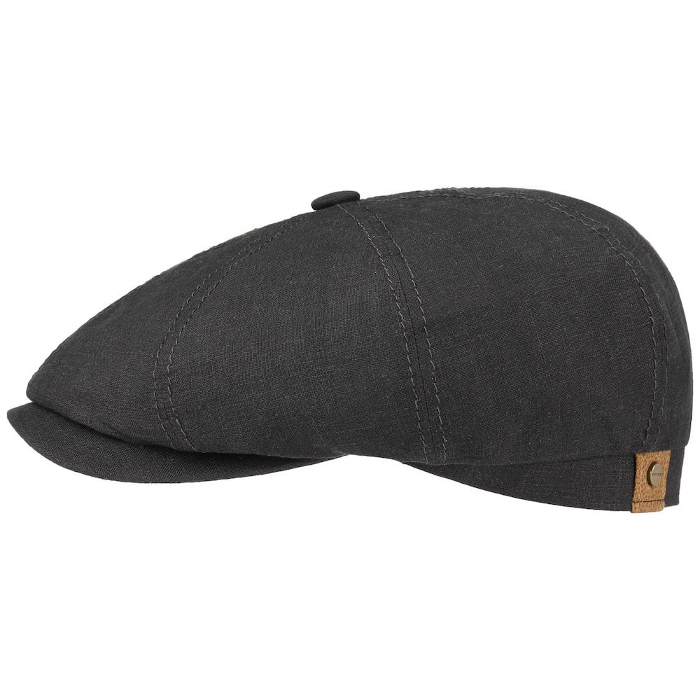 Stetson 8 Panel Linen Cap Black