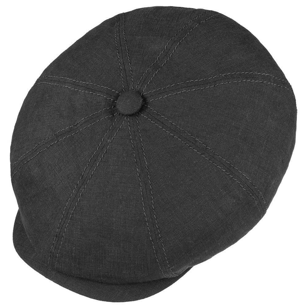 Stetson 8 Panel Linen Cap Black