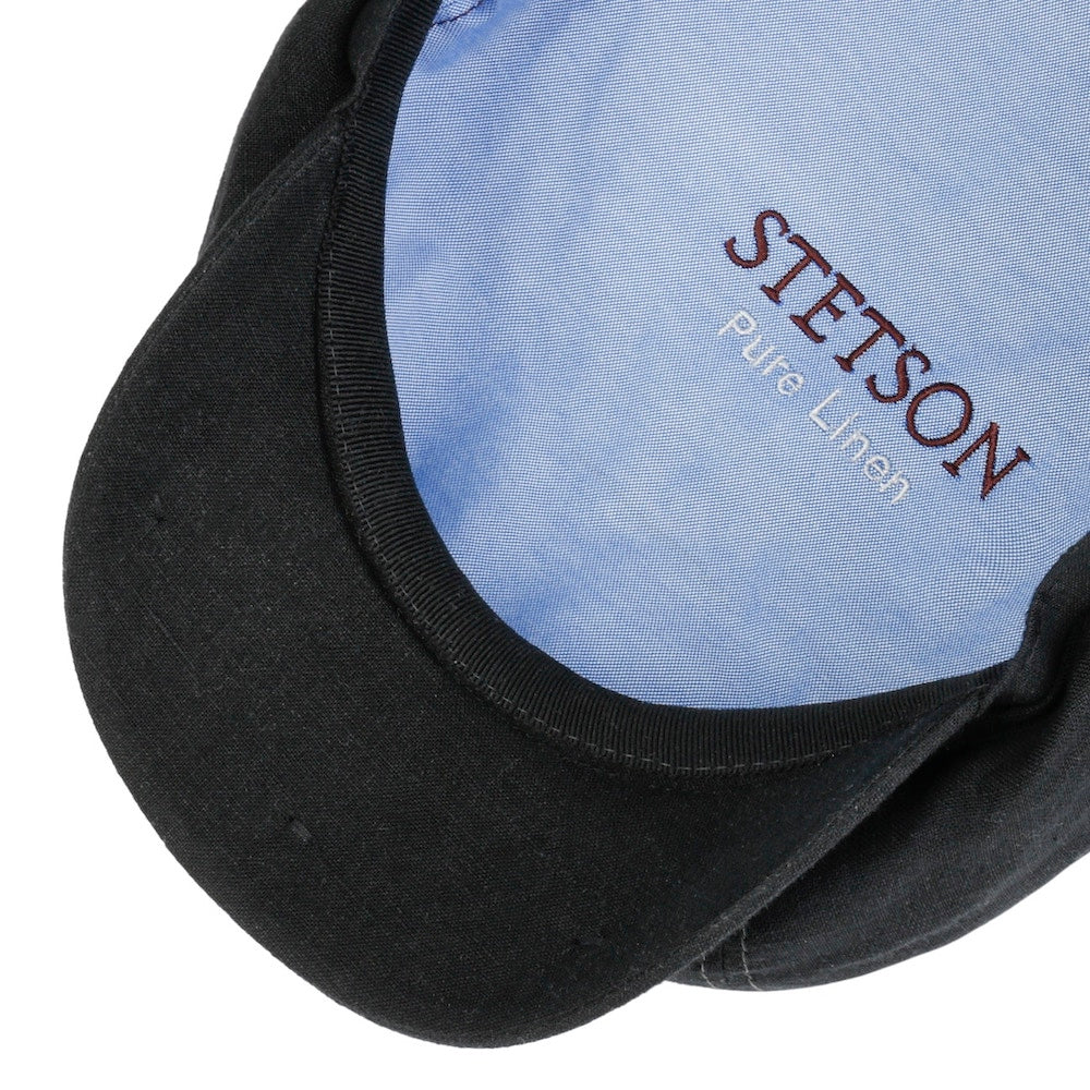 Stetson 8 Panel Linen Cap Black