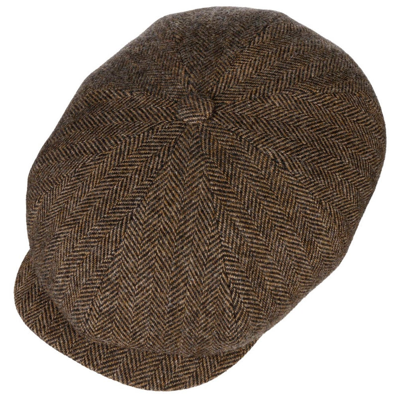 Stetson Hatteras EF Wool Herringbone Cap Brown.