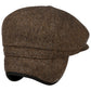 Stetson Hatteras EF Wool Herringbone Cap Brown.