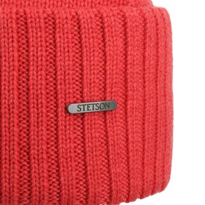 Stetson Merino Beanie Coral Red