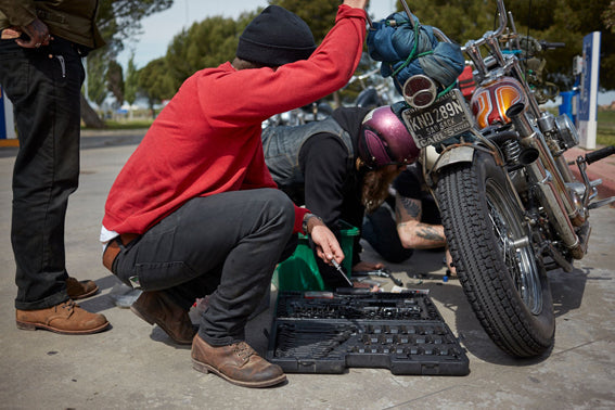 Red Wing 3343 Blacksmith Copper Rough & Tough EE Wide Fit Boots and bike