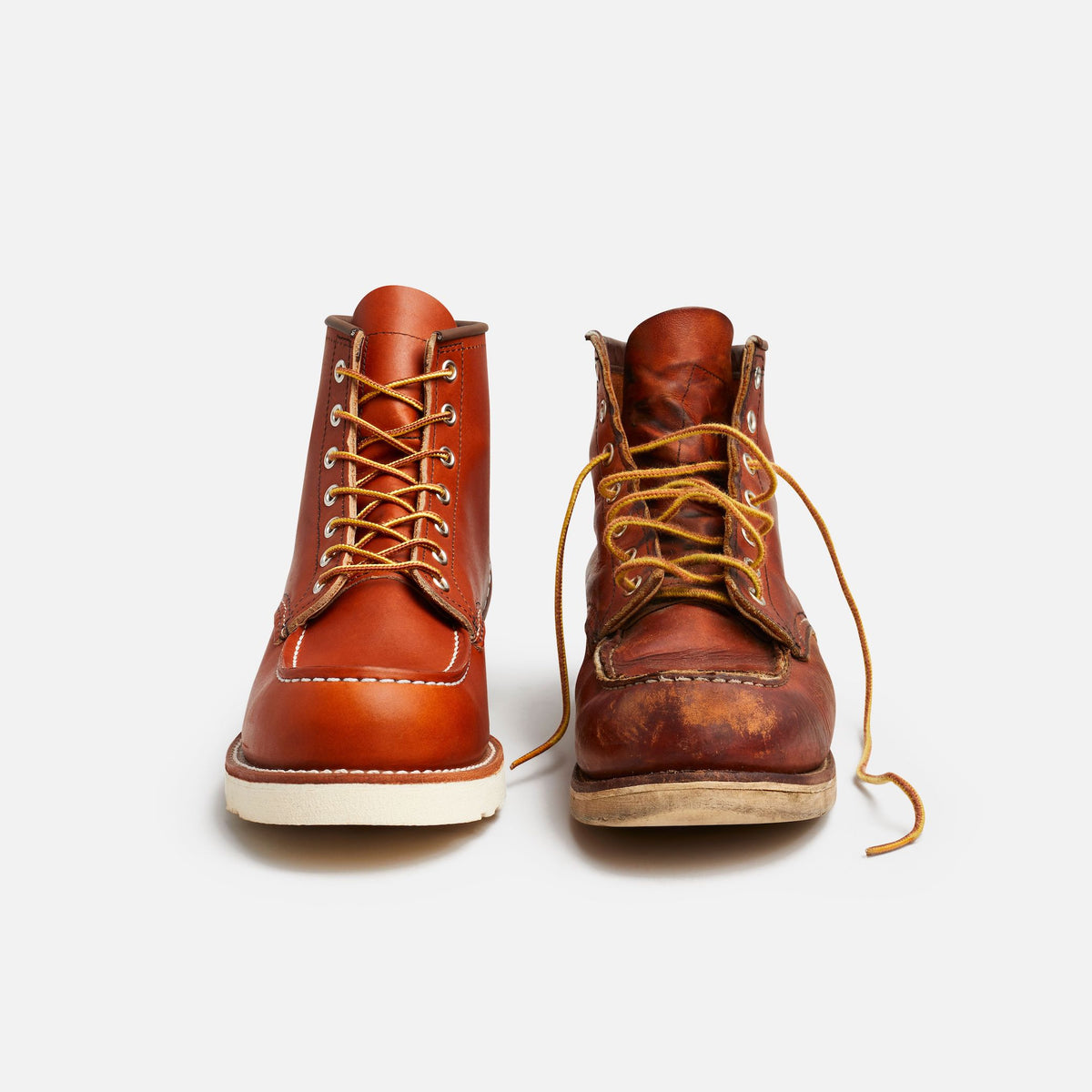 Red Wing 875 EE Moc Toe Oro-Legacy Leder Detailansicht